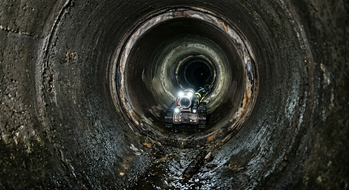Robotic sewer camera inspecting pipe interior for Drain Snake Service in Richmond Hill